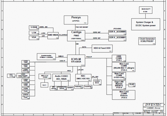 HP Compaq 6530s/6531s/6820s/6830s - S-SERIES - Discrete A031310A21614 - rev A01 - Notebook Motherboard Diagram